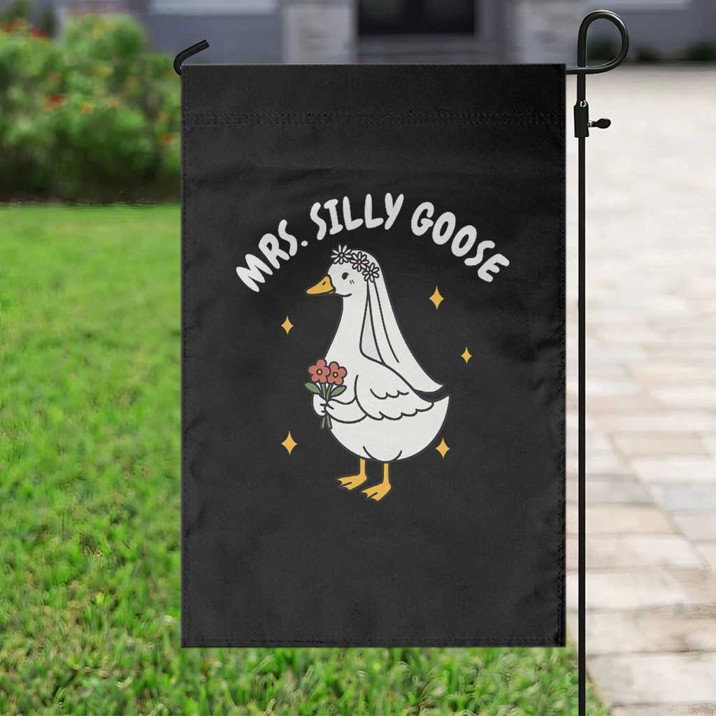 Mrs. Silly Goose Bride Garden Flag Funny Goose Lovers Bride To Be - Wonder Print Shop