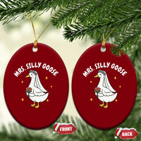Mrs. Silly Goose Bride Ceramic Ornament Funny Goose Lovers Bride To Be - Wonder Print Shop