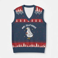 Mrs. Silly Goose Bride V-Neck Knit Sweater Vest Funny Goose Lovers Bride To Be - Wonder Print Shop