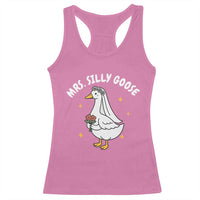 Mrs. Silly Goose Bride Racerback Tank Top Funny Goose Lovers Bride To Be - Wonder Print Shop