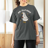 Mrs. Silly Goose Bride T Shirt For Women Funny Goose Lovers Bride To Be - Wonder Print Shop