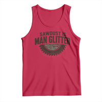 Funny Woodworker Carpenter Tank Top Sawdust Is Man Glitter Graphic