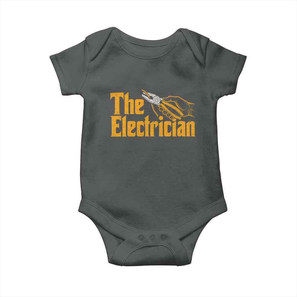 The Electrician Baby Onesie Vintage Wire Stripper Pliers Graphic