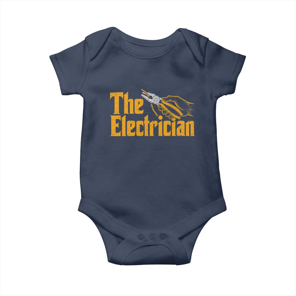 The Electrician Baby Onesie Vintage Wire Stripper Pliers Graphic
