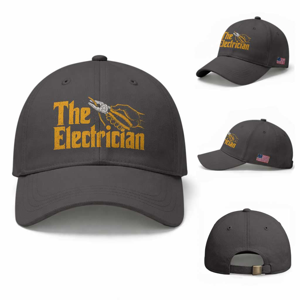 The Electrician Baseball Cap Vintage Wire Stripper Pliers Graphic