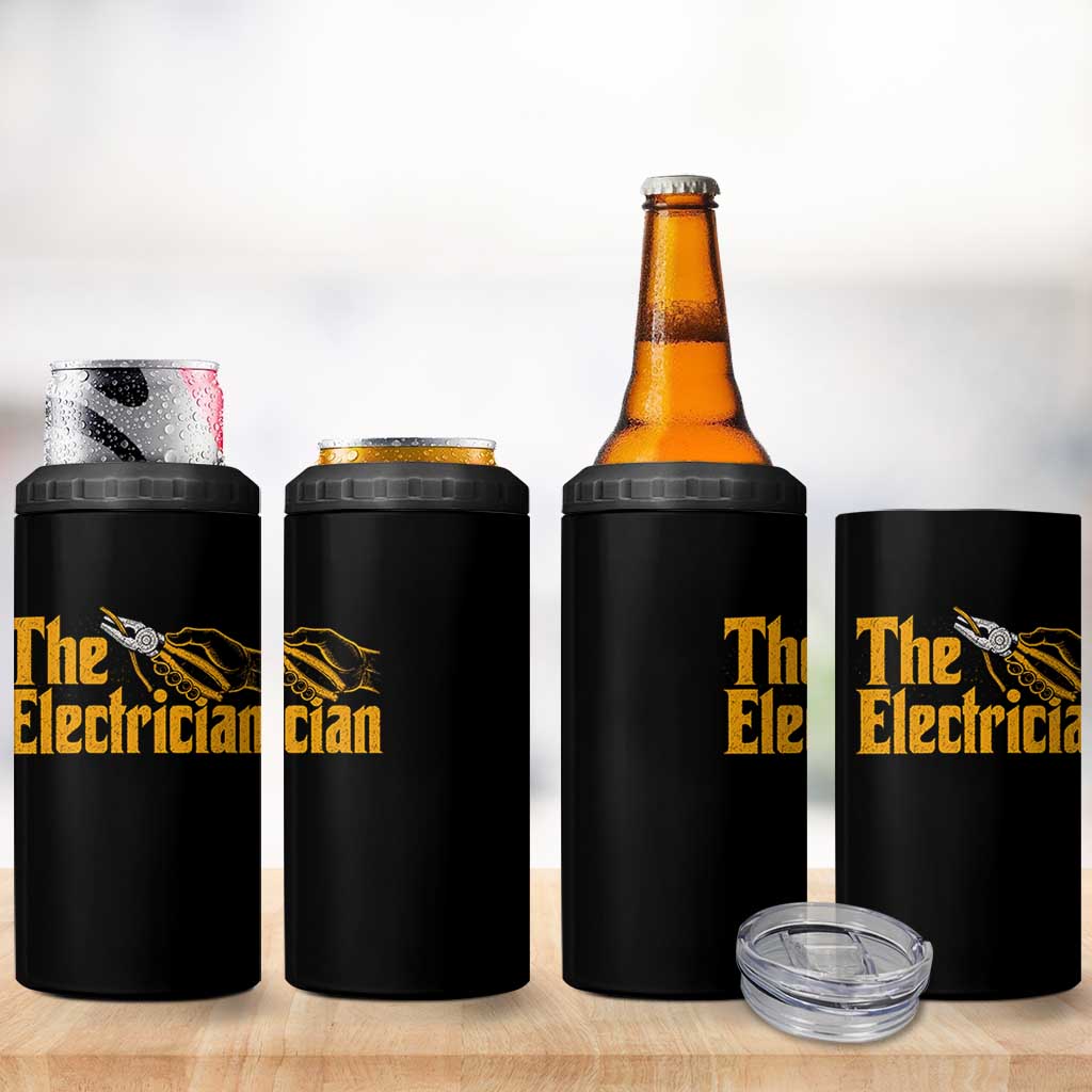 The Electrician 4 in 1 Can Cooler Tumbler Vintage Wire Stripper Pliers Graphic