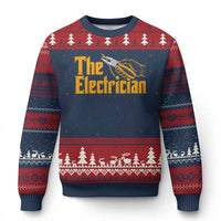 The Electrician Ugly Christmas Sweater Vintage Wire Stripper Pliers Graphic