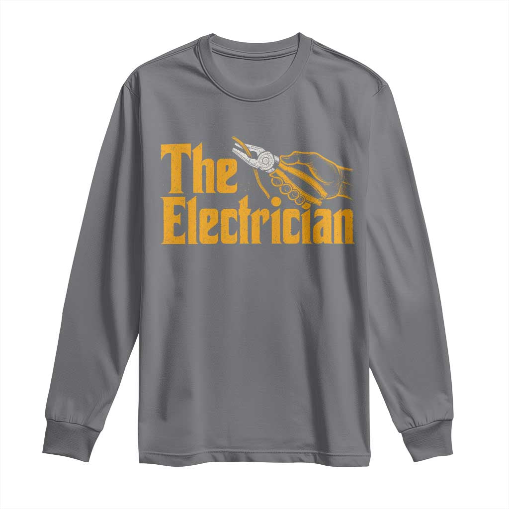 The Electrician Long Sleeve Shirt Vintage Wire Stripper Pliers Graphic