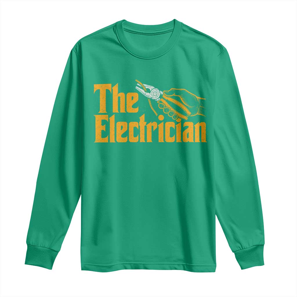 The Electrician Long Sleeve Shirt Vintage Wire Stripper Pliers Graphic