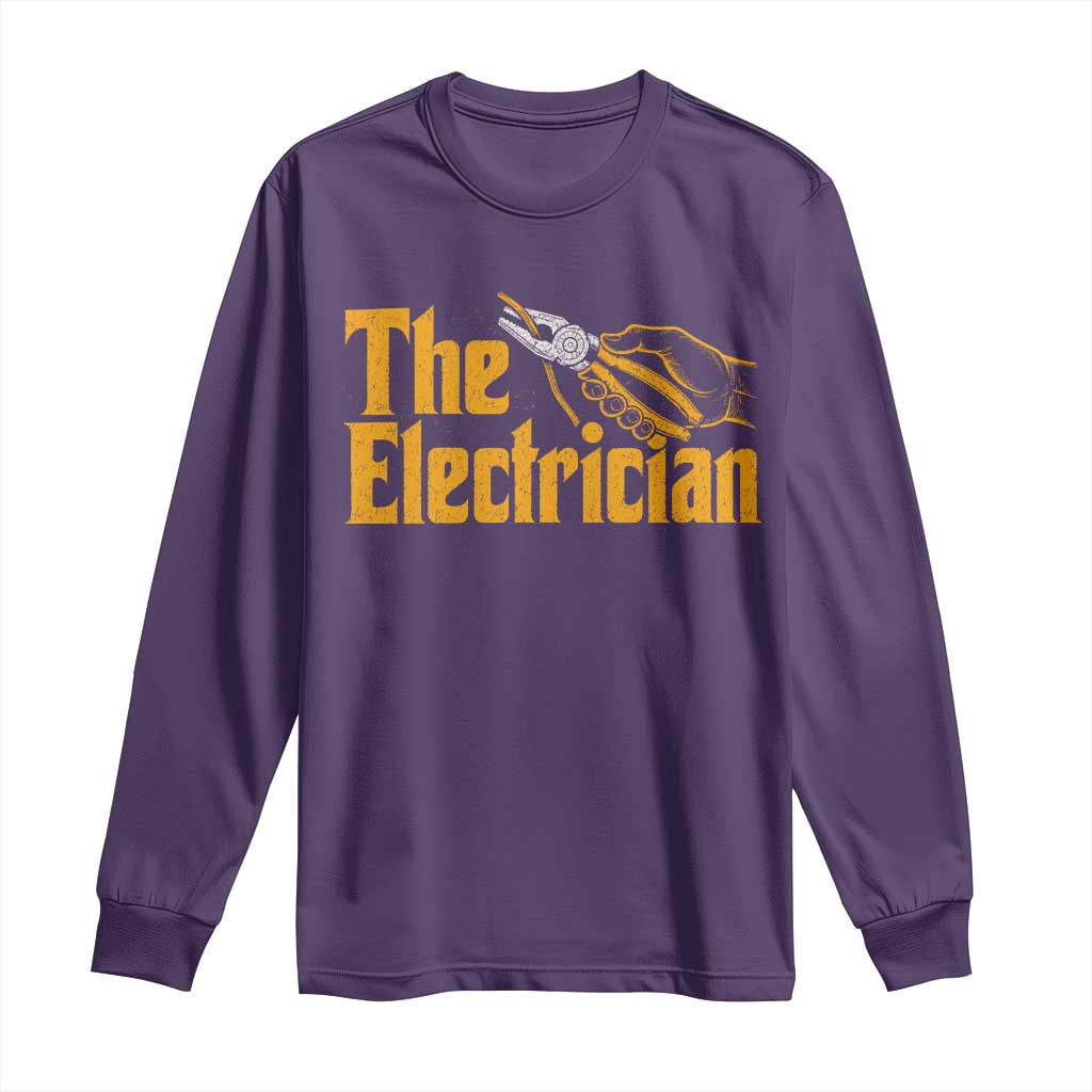 The Electrician Long Sleeve Shirt Vintage Wire Stripper Pliers Graphic