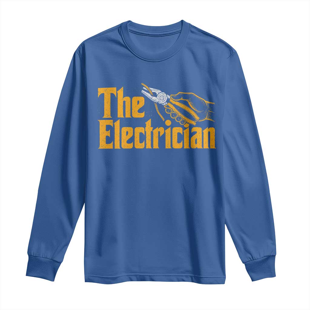 The Electrician Long Sleeve Shirt Vintage Wire Stripper Pliers Graphic