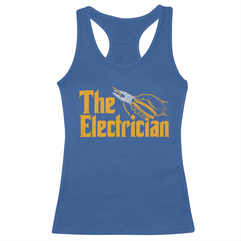 The Electrician Racerback Tank Top Vintage Wire Stripper Pliers Graphic