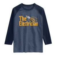 The Electrician Raglan Shirt Vintage Wire Stripper Pliers Graphic