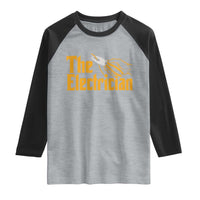 The Electrician Raglan Shirt Vintage Wire Stripper Pliers Graphic