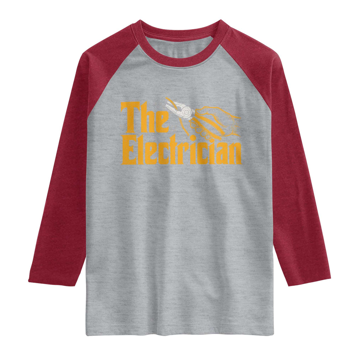 The Electrician Raglan Shirt Vintage Wire Stripper Pliers Graphic
