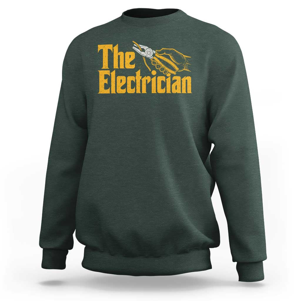 The Electrician Sweatshirt Vintage Wire Stripper Pliers Graphic