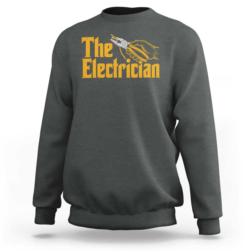 The Electrician Sweatshirt Vintage Wire Stripper Pliers Graphic