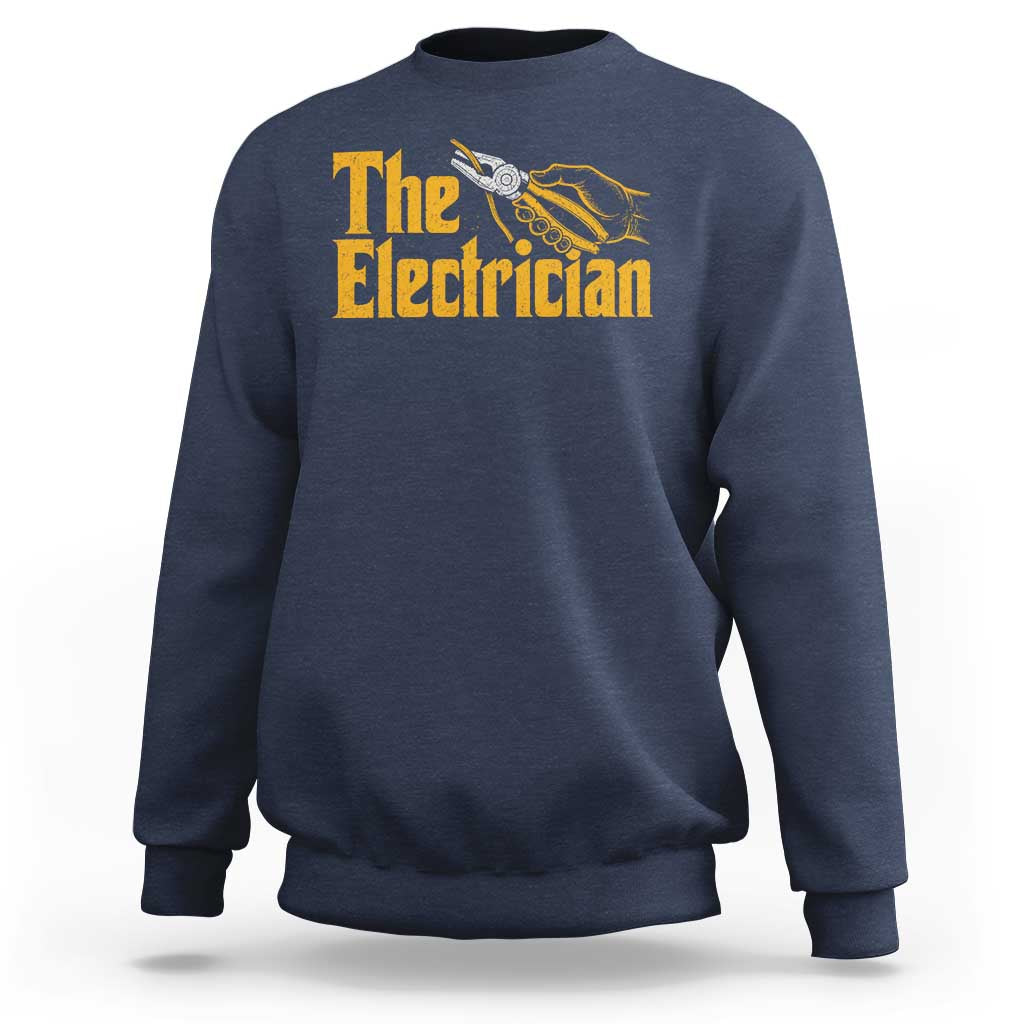 The Electrician Sweatshirt Vintage Wire Stripper Pliers Graphic