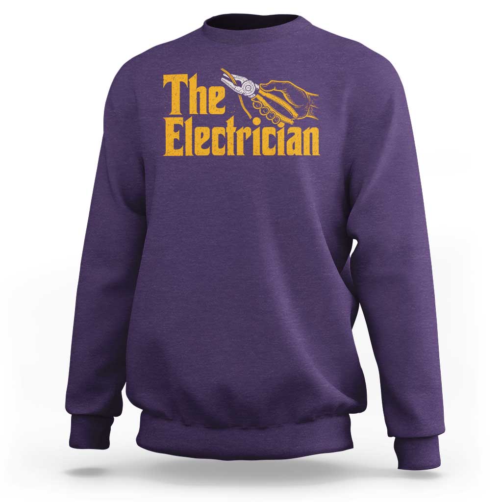The Electrician Sweatshirt Vintage Wire Stripper Pliers Graphic