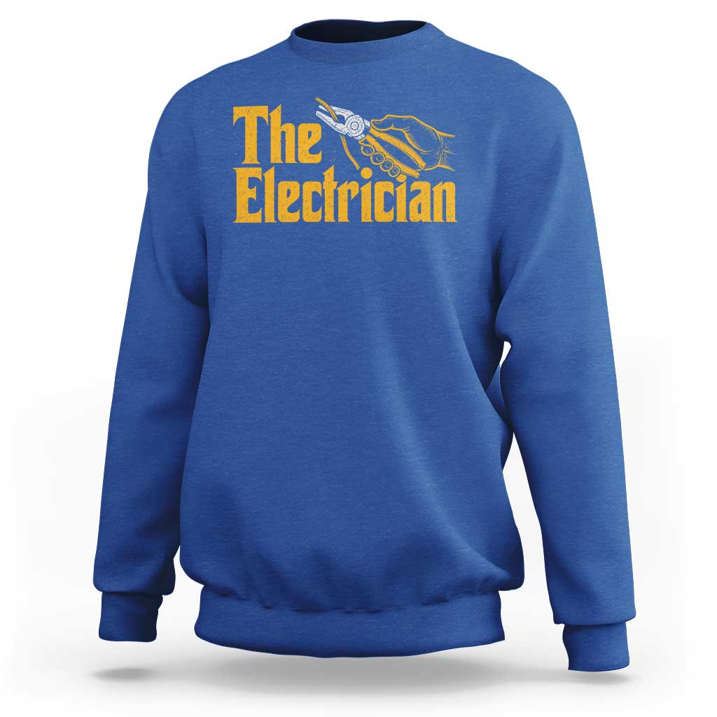 The Electrician Sweatshirt Vintage Wire Stripper Pliers Graphic