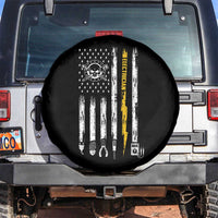 Electrician US Flag Spare Tire Cover Tools for Electricians Skull Lightning Graphic