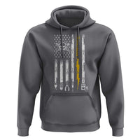 Electrician US Flag Hoodie Tools for Electricians Skull Lightning Graphic
