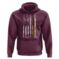 Electrician US Flag Hoodie Tools for Electricians Skull Lightning Graphic