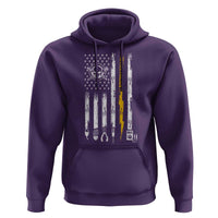 Electrician US Flag Hoodie Tools for Electricians Skull Lightning Graphic