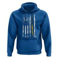 Electrician US Flag Hoodie Tools for Electricians Skull Lightning Graphic