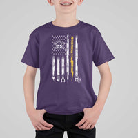 Electrician US Flag T Shirt For Kid Tools for Electricians Skull Lightning Graphic
