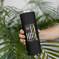 Electrician US Flag Skinny Tumbler Tools for Electricians Skull Lightning Graphic