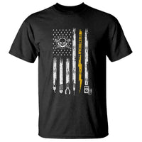 Electrician US Flag T Shirt Tools for Electricians Skull Lightning Graphic