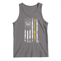 Electrician US Flag Tank Top Tools for Electricians Skull Lightning Graphic