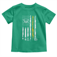 Electrician US Flag Toddler T Shirt Tools for Electricians Skull Lightning Graphic
