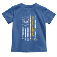 Electrician US Flag Toddler T Shirt Tools for Electricians Skull Lightning Graphic