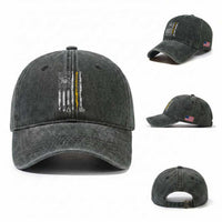 Electrician US Flag Washed Cotton Baseball Cap Tools for Electricians Skull Lightning Graphic