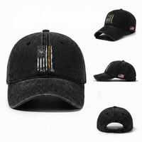 Electrician US Flag Washed Cotton Baseball Cap Tools for Electricians Skull Lightning Graphic