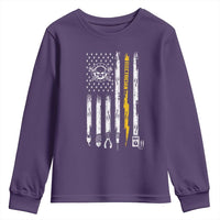 Electrician US Flag Youth Sweatshirt Tools for Electricians Skull Lightning Graphic