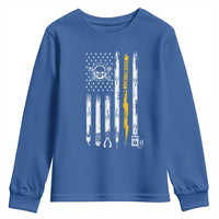 Electrician US Flag Youth Sweatshirt Tools for Electricians Skull Lightning Graphic
