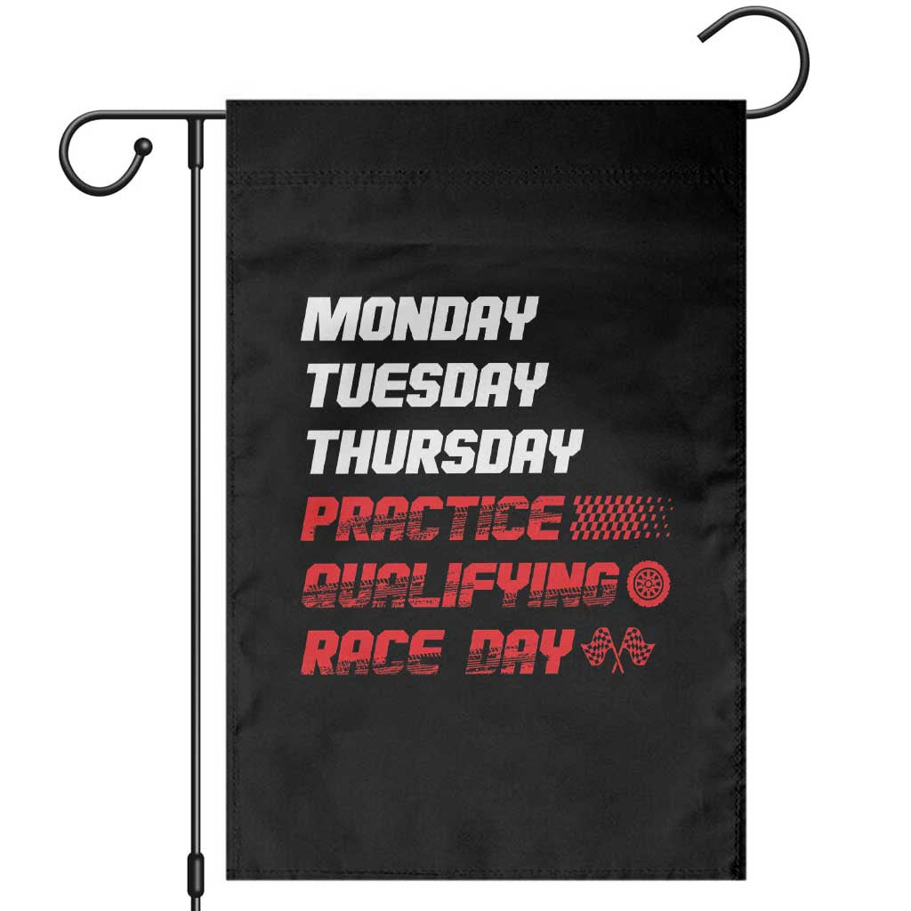 Monday Tuesday Thursday Practice Qualifying Race Day Garden Flag - Wonder Print Shop