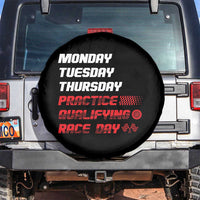Monday Tuesday Thursday Practice Qualifying Race Day Spare Tire Cover - Wonder Print Shop
