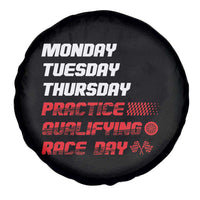 Monday Tuesday Thursday Practice Qualifying Race Day Spare Tire Cover - Wonder Print Shop
