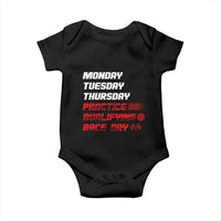 Monday Tuesday Thursday Practice Qualifying Race Day Baby Onesie - Wonder Print Shop