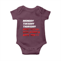 Monday Tuesday Thursday Practice Qualifying Race Day Baby Onesie - Wonder Print Shop
