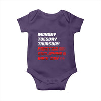 Monday Tuesday Thursday Practice Qualifying Race Day Baby Onesie - Wonder Print Shop