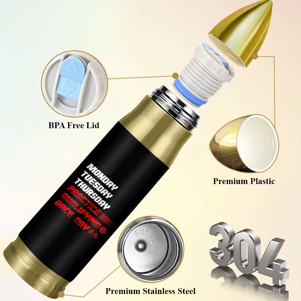 Monday Tuesday Thursday Practice Qualifying Race Day Bullet Tumbler - Wonder Print Shop