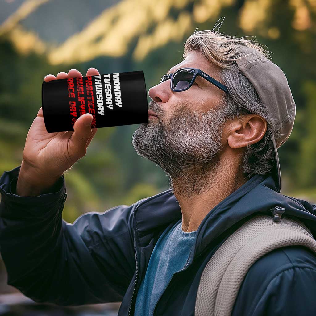 Monday Tuesday Thursday Practice Qualifying Race Day 4 in 1 Can Cooler Tumbler - Wonder Print Shop