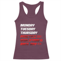 Monday Tuesday Thursday Practice Qualifying Race Day Racerback Tank Top - Wonder Print Shop