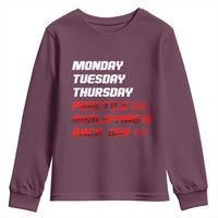 Monday Tuesday Thursday Practice Qualifying Race Day Youth Sweatshirt - Wonder Print Shop