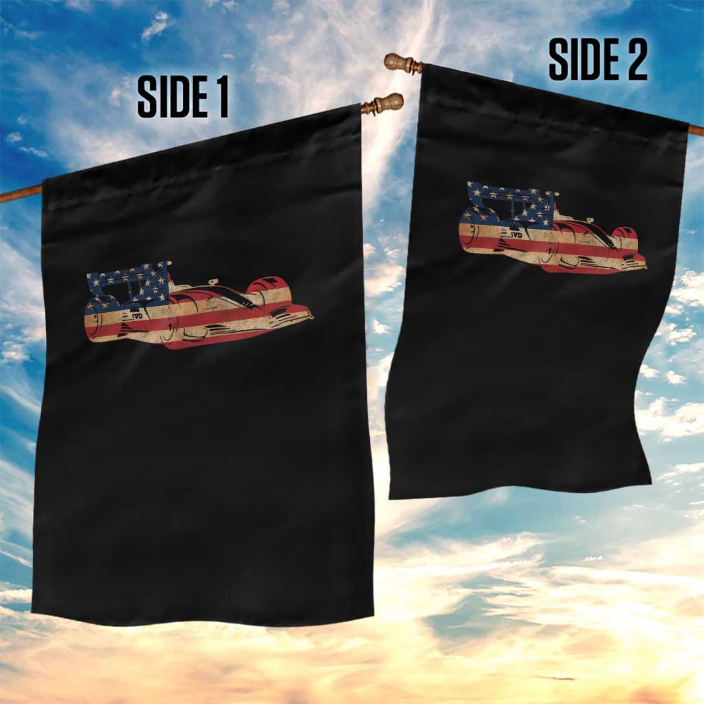Racing Car Garden Flag Retro Style Vintage American Flag - Wonder Print Shop